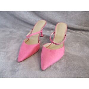 Marc Fisher Pink Pointed Toe Mules Flared Stiletto Heels Size 10M Bubblegum